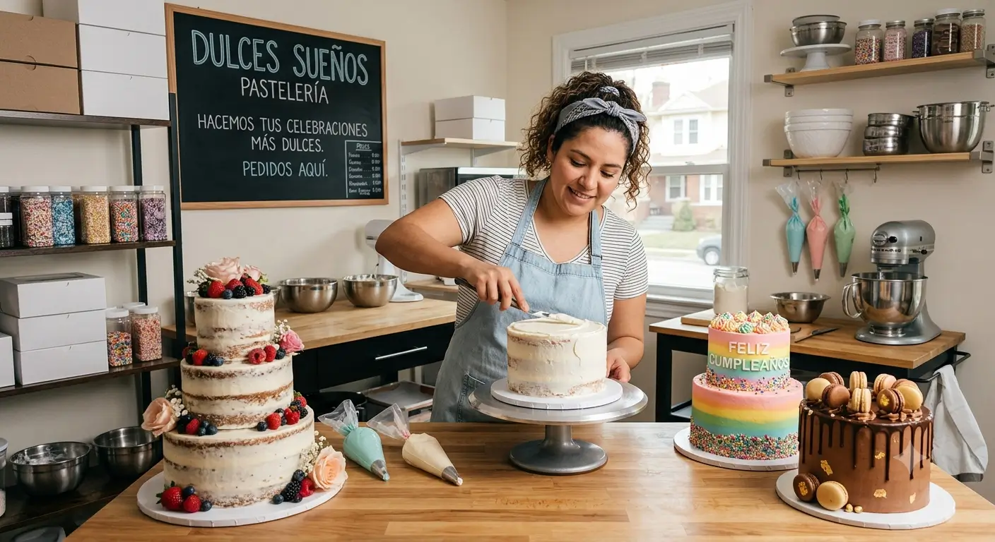 Como montar un negocio de pasteles sencillos y bonitos desde casa en 2026.
