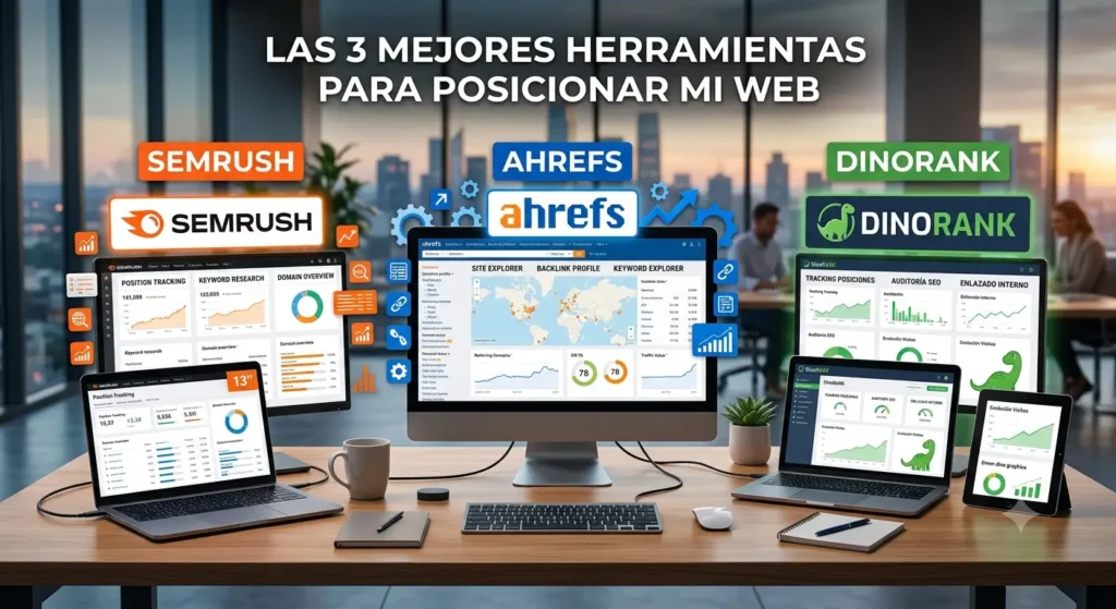 Las 3 mejores herramientas para posicionar una web en 2026